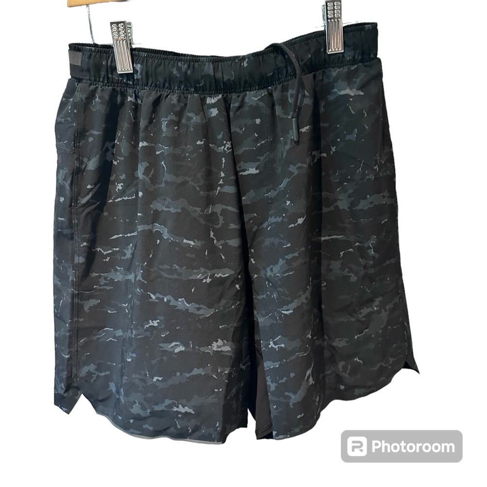 Lululemon Pace Breaker Short 9" Mens Small‎ Lined Black Grey Camo